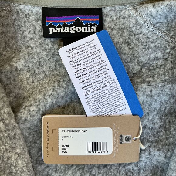 Patagonia Better Sweater Fleece Jacket Womens Size M 1/4 Zip Birch White Hiking - Picture 11 of 16